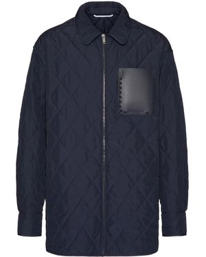 Valentino Garavani Rockstud Untitled Quilted Shirt Jacket - Blue