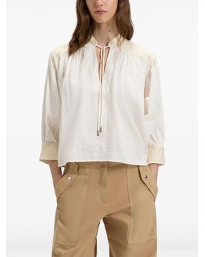 BOSS Embroidered Cotton Blouse - White