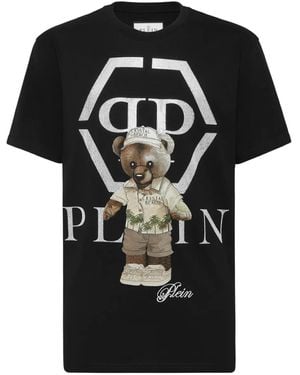 Philipp Plein Crystal-Embellished Teddy-Bear T-Shirt - Black
