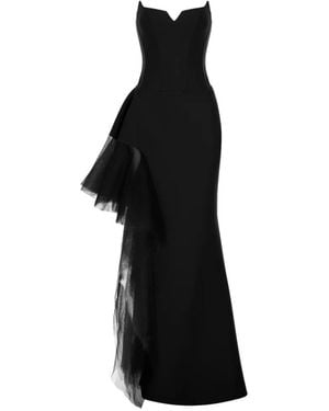 V:PM ATELIER Tulip Ruffled Maxi Dress - Black