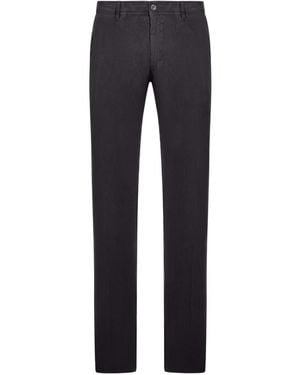 Incotex Pinstripe Cotton Regular Jeans - Blue
