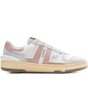Lanvin Clay Leather Panel Low-Top Trainers - White