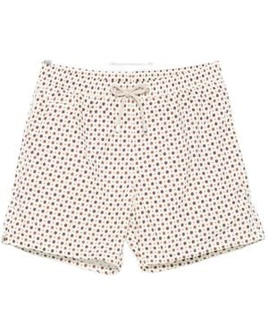 MC2 Saint Barth Floral-Print Drawstring Swim Shorts - White