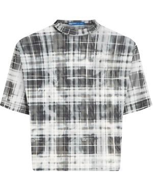 KARL LAGERFELD Checked Mesh T-Shirt - White