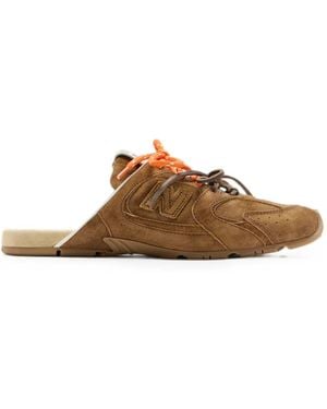 Miu Miu X New Balance 530 Sl Faded Suede Mules - Brown