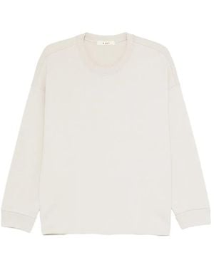 6397 Sudadera de algodón con cuello redondo - Blanco