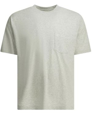 Beams Plus Camiseta De Algodón Con Bolsillo En El Pecho - Blanco