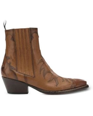 Sartore Leren Laarzen Met Western-Stijl - Bruin