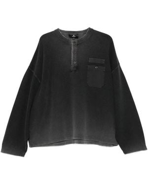 Represent Waffle-Knit Sweatshirt - Black