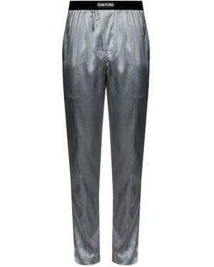 Tom Ford Logo-Waistband Pyjama Bottoms - Grey