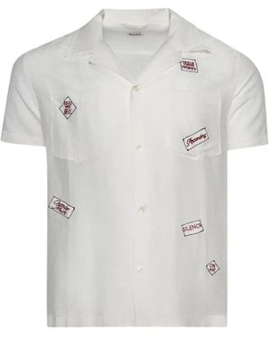 Bode Embroidered-Details Short-Sleeve Shirt - White