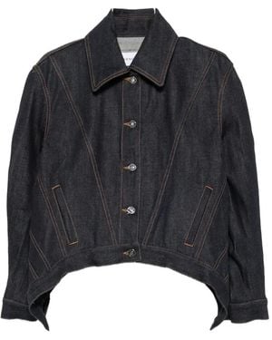 Givenchy Curved-Hem Denim Jacket - Black