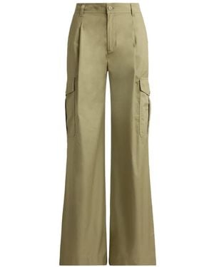 Ralph Lauren Pleated Wide-Leg Cargo Pants - Green