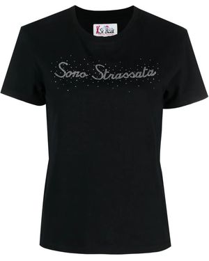 MC2 Saint Barth Crystal-Embellished Cotton T-Shirt - Black