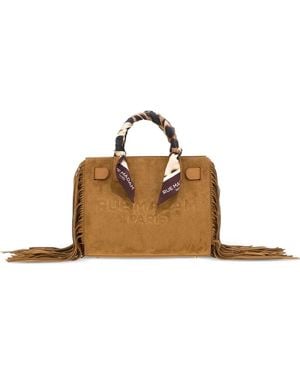 RUE MADAM PARIS Canyon Fringe-Trim Logo-Embossed Tote Bag - Brown