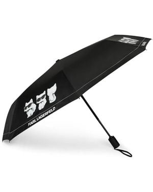 KARL LAGERFELD Small Ikon Choupette Umbrella (99Cm X 28Cm) - Black