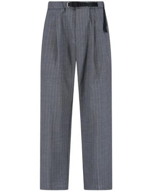 White Sand Pantalon À Taille Ceinturée - Blue