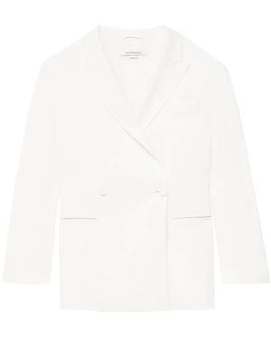 Another Tomorrow Double-Breasted Blazer - White