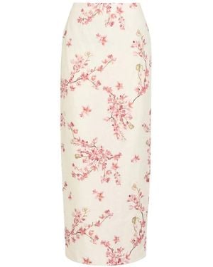Agua Bendita Lirica High-Waisted Midi Skirt - White