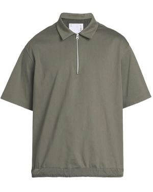 Sacai Half-Zip Polo Shirt - Grey