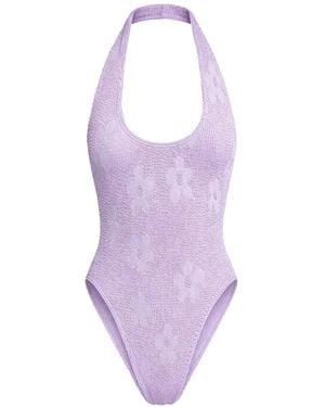Bondeye Textured Floral Swimsuit - Purple