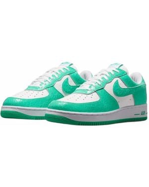 Nike Air Force 1 Crackled-Effect Sneakers - Green
