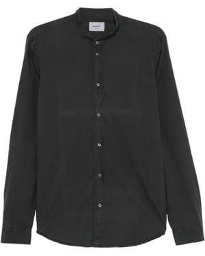 Dondup Mandarin-Collar Long-Sleeve Shirt - Black