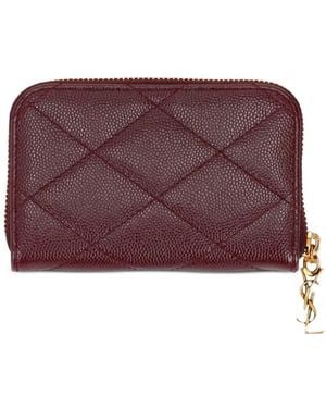 Saint Laurent Cassandre Bijou Quilted Wallet - Purple