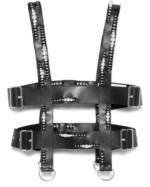 Noir Kei Ninomiya Faux-Leather Harness Vest - Black