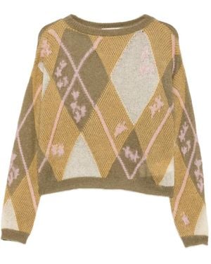 iBlues Argyle-Pattern Sweater - Metallic