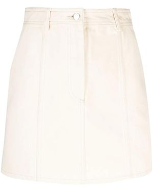 Aeron Rudens High-Waisted Denim Miniskirt - White
