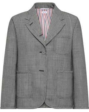 Thom Browne Prince Of Whales Cropped Blazer - Grey