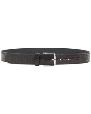 Frankie Shop Crocodile-Embossed Leather Belt - White