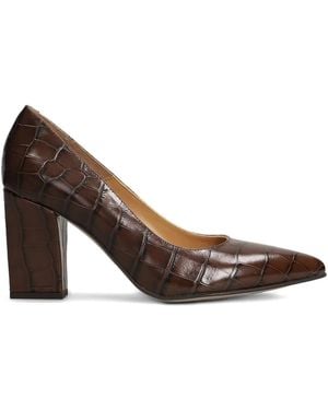Pedro Miralles Pointed Block-Heel Pumps - Brown