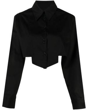 RAQUETTE Cropped Cotton Shirt - Black