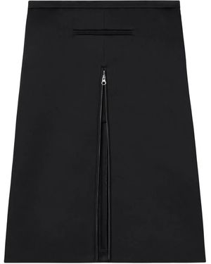 Courreges Zip-Detail Satin Midi Skirt - Black