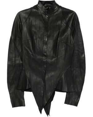 Ma+ Leather Shirt - Black