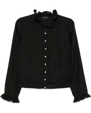 agnès b. Ruffle-Trim Blouse - Black