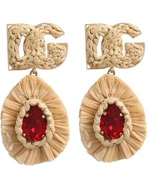 Dolce & Gabbana Ohrringe mit Logo-Schild - Mettallic