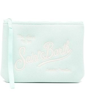 MC2 Saint Barth Clutch Aline Con Ricamo - Blu