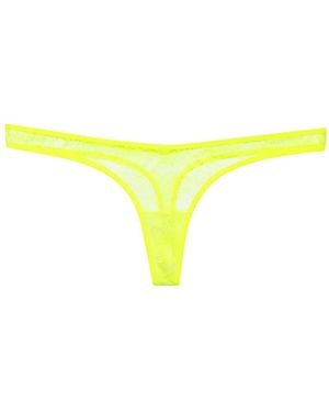 Maison Close Flashback Néon String Met Bloemenkant - Geel