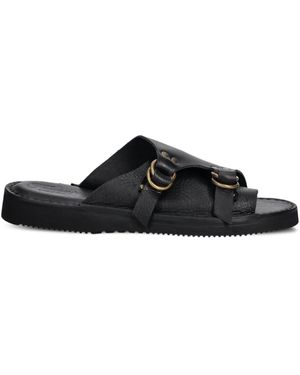 Fracap Buckle-Detail Leather Sandals - Black