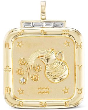 Sorellina Colgante De Signo Del Zodiaco Acuario Con Diamantes - Metálico