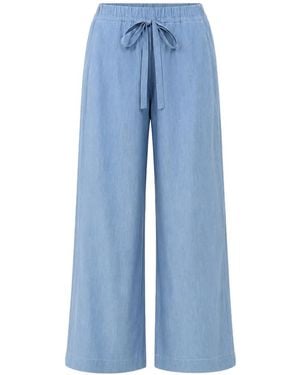 MEIMEIJ Drawstring-Waist Palazzo Trousers - Blue