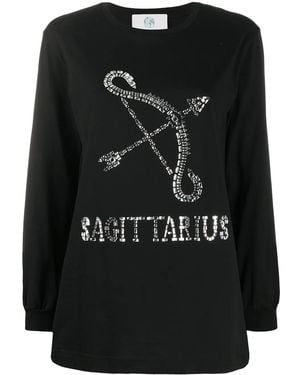 Alberta Ferretti Sagittarius Rhinestone-Embellished Sweatshirt - Black
