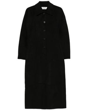 Rohe Button-Fastening Spread-Collar Coat - Black