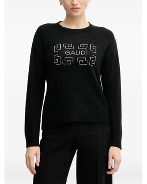 GAUDI Verzierter Pullover mit Rundhalsausschnitt - Schwarz