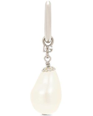 Dolce & Gabbana Teardrop Creole Single Earring - White