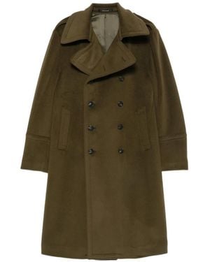 Tagliatore Double-Breasted Martingale Coat - Green