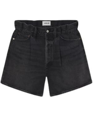 Agolde Lyonne High-Waisted Shorts - Black